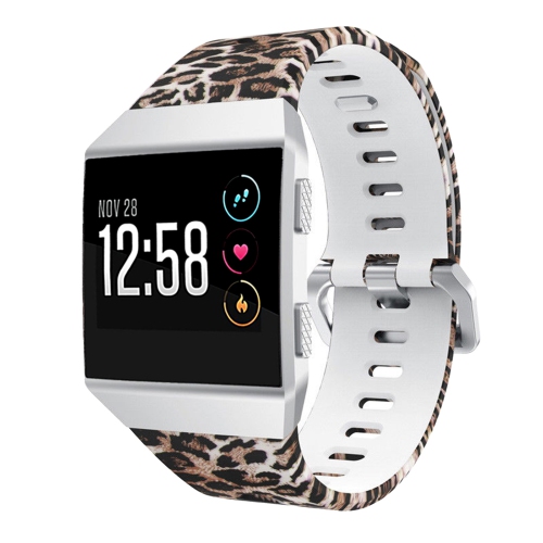 StrapsCo Artistic Pattern Silicone Rubber Watch Band Strap for Fitbit Ionic - Leopard