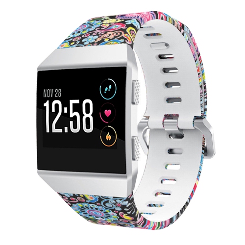 STRAPSCO  Artistic Pattern Silicone Rubber Watch Band Strap for Fitbit Ionic - Psychedelic