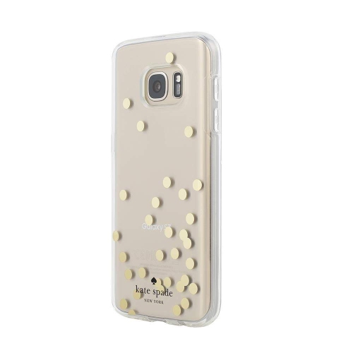 kate spade New York - Hardshell Clear Case for Samsung Galaxy S7 - Clear Confetti Dot Gold Foil