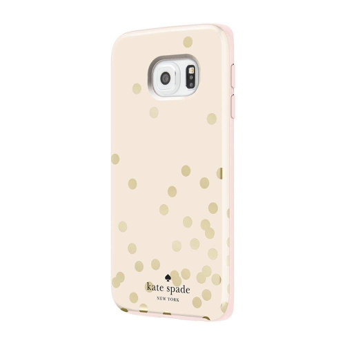 Kate Spade Hybrid Hardshell Case for Samsung Galaxy S6 Edge- Confetti Dot Gold Cream