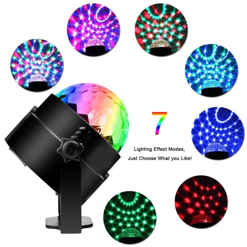 Rotation /à 360 /° Bioaley 7 RVB Boule magique de voiture Changement de couleur Boule disco Lampe de sc/ène LED dhumeur