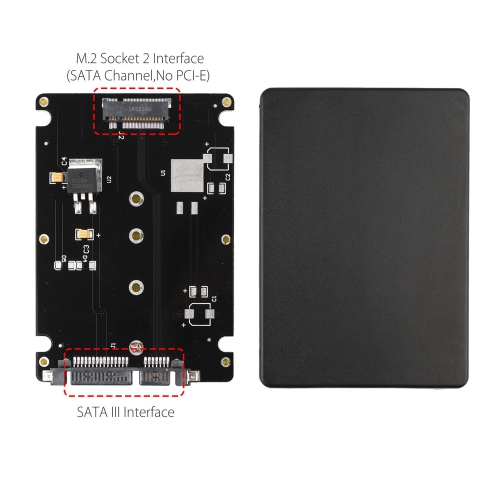 axGear 2.5 Inch SATA to M2 NGFF SSD Enclosure Converter Internal / External Adapter