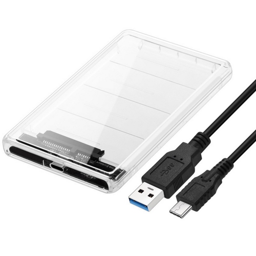 Disque dur externe USB-C SATA HDD SDD transparent de 2.5 po USB 3.1  d'axGear