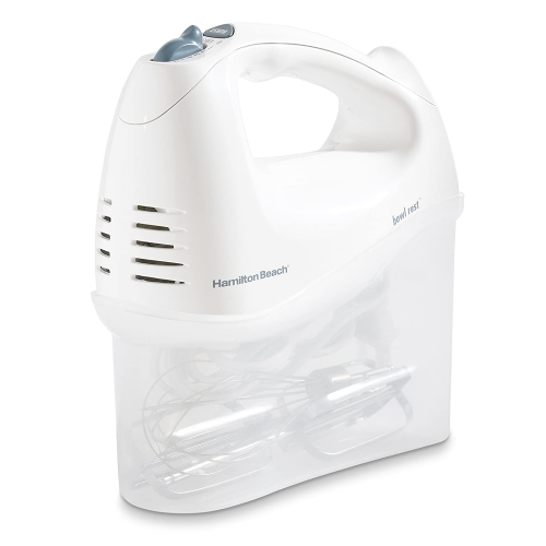 Hamilton Beach 62682RZ Electric Hand Mixer with Snap-On Case - White
