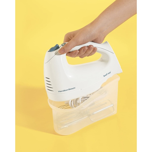 Hamilton Beach 62682RZ Electric Hand Mixer with Snap-On Case - White