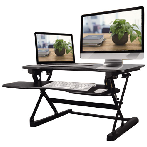 TygerClaw Standing Desk Riser with Keyboard Tray - Black