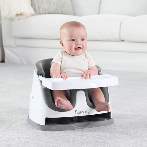 Ingenuity Baby Base 2-in-1 Booster Seat with Tray - Slate