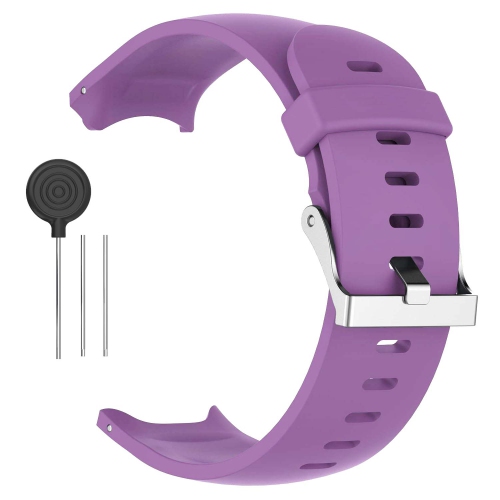 StrapsCo Classic Silicone Rubber Replacement Watch Band Strap for Garmin Approach S3 - Purple