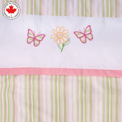Bebelelo - 5 pieces bedding for baby - pink and green with a Butterfly pattern