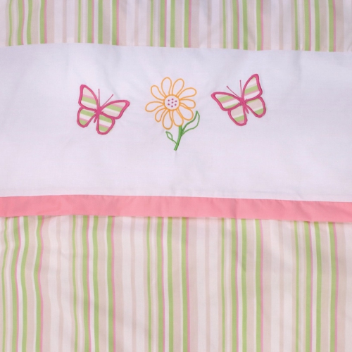 Bebelelo - 5 pieces bedding for baby - pink and green with a Butterfly pattern