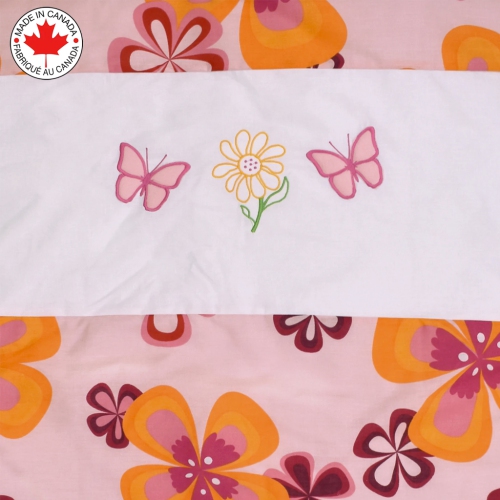 Bebelelo - 5 pieces bedding for baby – pink, orange and fuschia with a Butterfly pattern