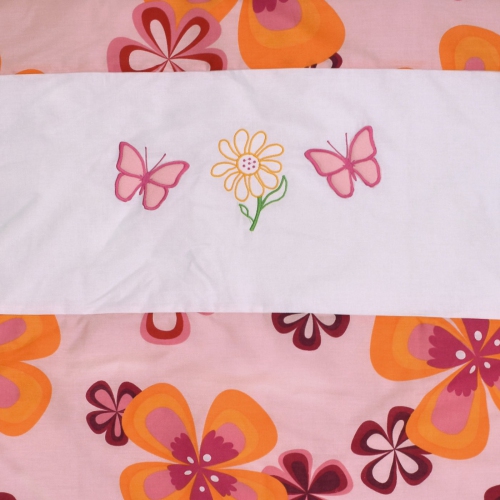 Bebelelo - 5 pieces bedding for baby – pink, orange and fuschia with a Butterfly pattern