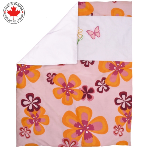 Bebelelo - 5 pieces bedding for baby – pink, orange and fuschia with a Butterfly pattern
