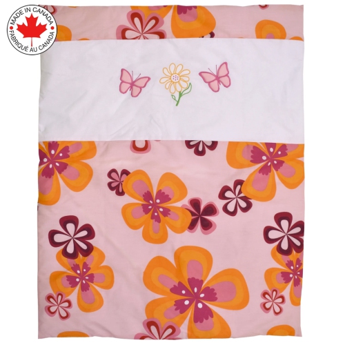 Bebelelo - 5 pieces bedding for baby – pink, orange and fuschia with a Butterfly pattern