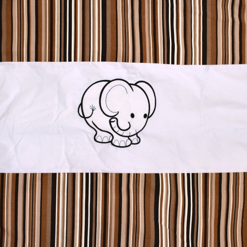 Bebelelo - 5 pieces bedding for baby - brown and beige with an Elephant pattern