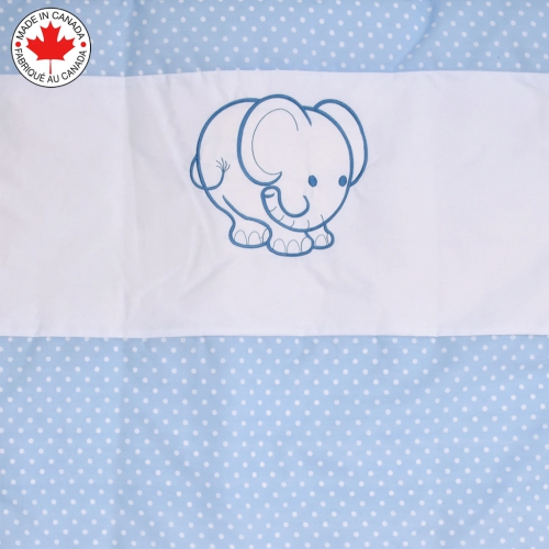 Bebelelo - 5 pieces bedding for baby - blue and white with an Elephant pattern