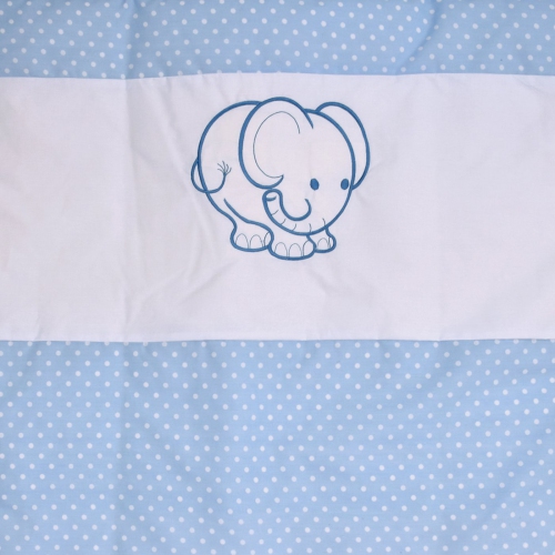 Bebelelo - 5 pieces bedding for baby - blue and white with an Elephant pattern