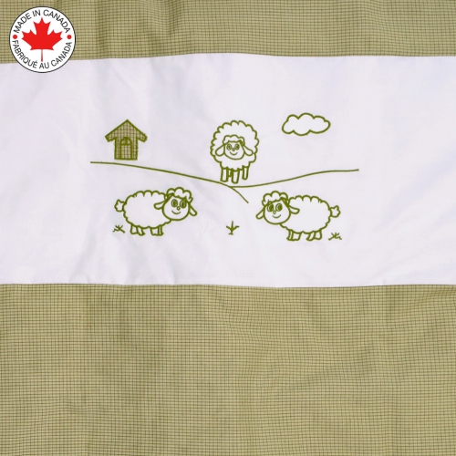 Bebelelo - 5 pieces bedding for baby - beige and green with a Sheep pattern