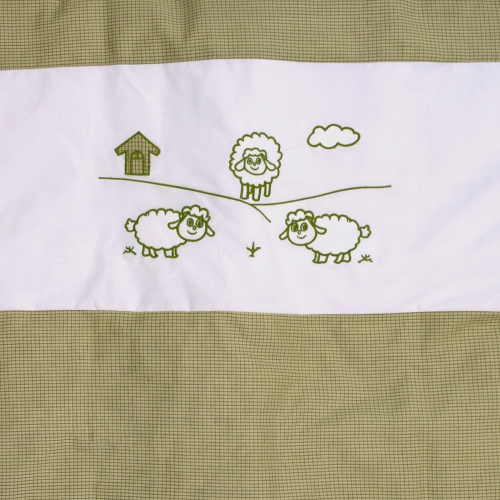 Bebelelo - 5 pieces bedding for baby - beige and green with a Sheep pattern