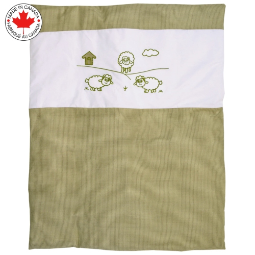 Bebelelo - 5 pieces bedding for baby - beige and green with a Sheep pattern