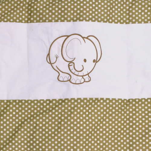 Bebelelo - 5 pieces bedding for baby - beige and white with an Elephant pattern