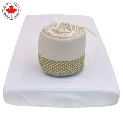 Bebelelo - 5 pieces bedding for baby - beige and white with an Elephant pattern