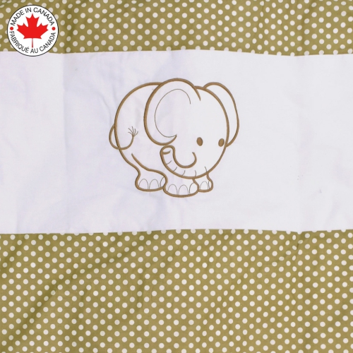 Bebelelo - 5 pieces bedding for baby - beige and white with an Elephant pattern