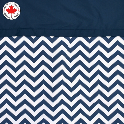 Bebelelo - 5 pieces bedding for baby – navy blue and white with a Zigzag pattern