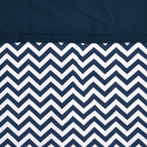 Bebelelo - 5 pieces bedding for baby – navy blue and white with a Zigzag pattern