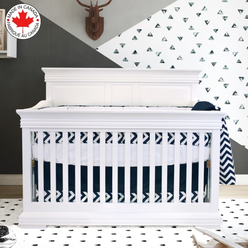 Bebelelo - 5 pieces bedding for baby – navy blue and white with a Zigzag pattern
