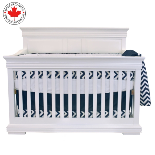 Bebelelo - 5 pieces bedding for baby – navy blue and white with a Zigzag pattern