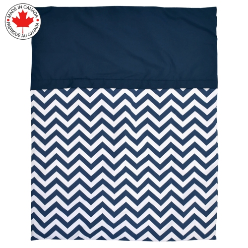 Bebelelo - 5 pieces bedding for baby – navy blue and white with a Zigzag pattern