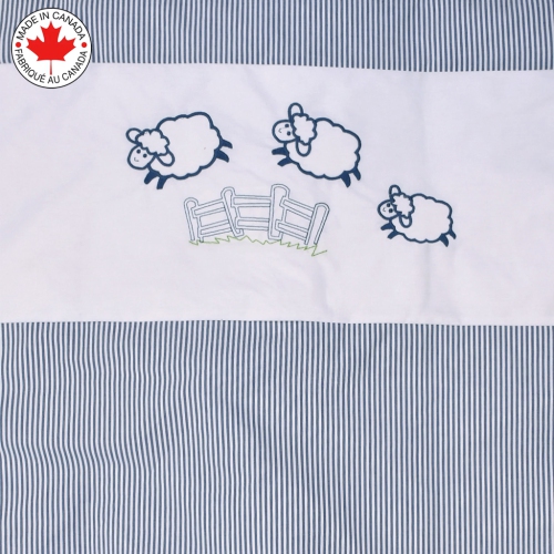 Bebelelo - 5 pieces bedding for baby - blue and white with a Sheep pattern