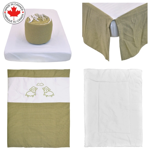 Bebelelo - 5 pieces bedding for baby - beige and white with a Sheep pattern