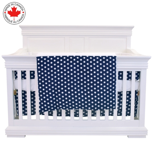 BEBELELO  - 5 Pieces Bedding for Baby – And White With An Elephant Pattern In Navy Blue