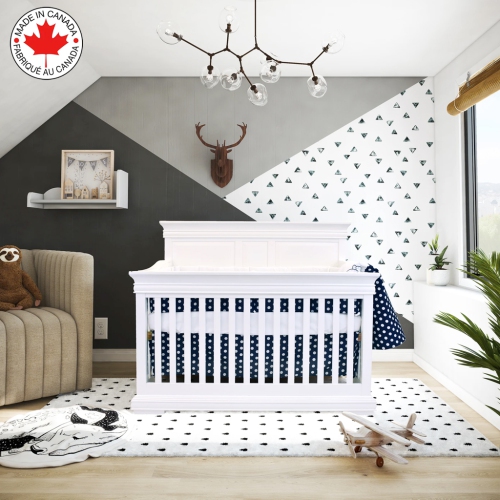 Bebelelo - 5 pieces bedding for baby – navy blue and white with an Elephant pattern