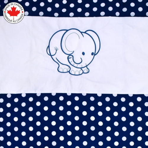 Bebelelo - 5 pieces bedding for baby – navy blue and white with an Elephant pattern
