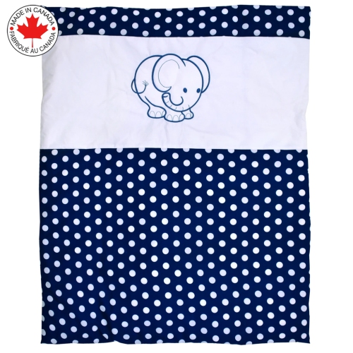 Bebelelo - 5 pieces bedding for baby – navy blue and white with an Elephant pattern