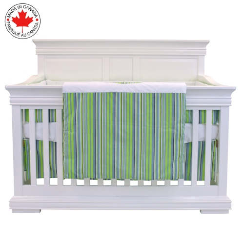 BEBELELO  - 5 Pieces Bedding for Baby - And Blue With A Frog Pattern In Green