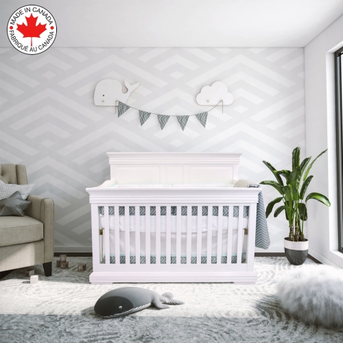 Bebelelo - 5 pieces bedding for baby - grey and blue with a Zigzag pattern