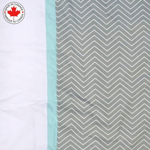 Bebelelo - 5 pieces bedding for baby - grey and blue with a Zigzag pattern
