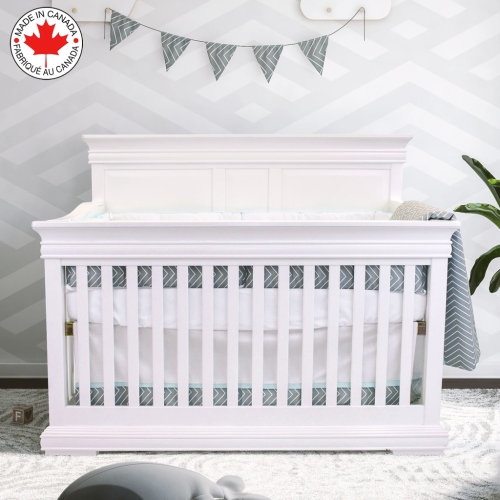 Bebelelo - 5 pieces bedding for baby - grey and blue with a Zigzag pattern