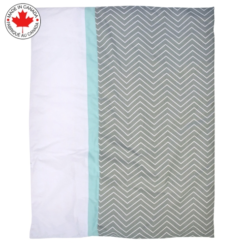 Bebelelo - 5 pieces bedding for baby - grey and blue with a Zigzag pattern
