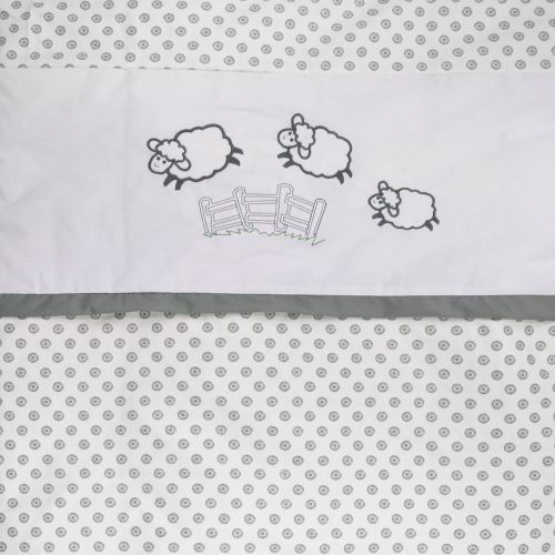 Bebelelo - 5 pieces bedding for baby - grey and white with a Sheep pattern