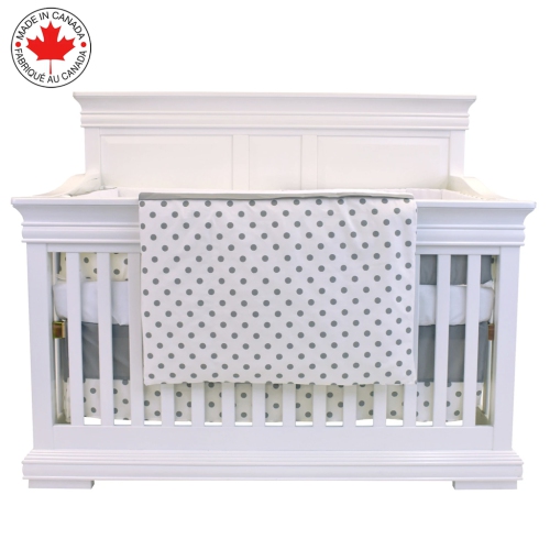 BEBELELO  - 5 Pieces Bedding for Baby - Grey And With An Elephant Pattern In White