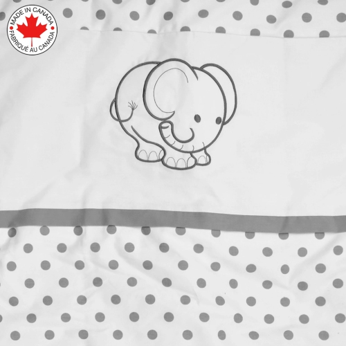 Bebelelo - 5 pieces bedding for baby - grey and white with an Elephant pattern