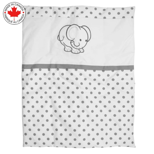 Bebelelo - 5 pieces bedding for baby - grey and white with an Elephant pattern