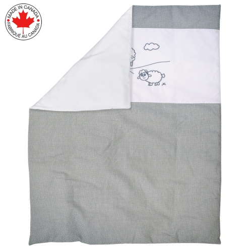 Belelo - 5 pièces de literie pour bébé - gris et blanc avec un motif de mouton