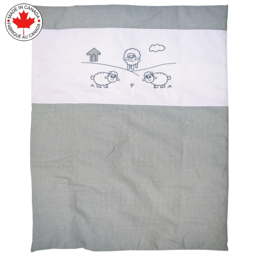 Belelo - 5 pièces de literie pour bébé - gris et blanc avec un motif de mouton