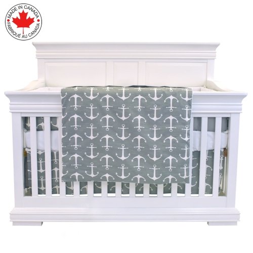 Bebelelo - 5 pieces bedding for baby - grey and white with an Anchor pattern